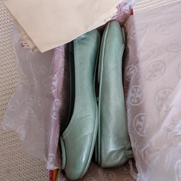 EUC Tory Burch Minnie Ballet Flats, Audrey Blue, Size 11 - Picture 4 of 7